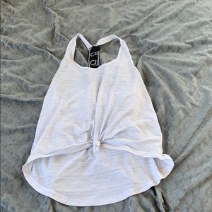 white workout tank top